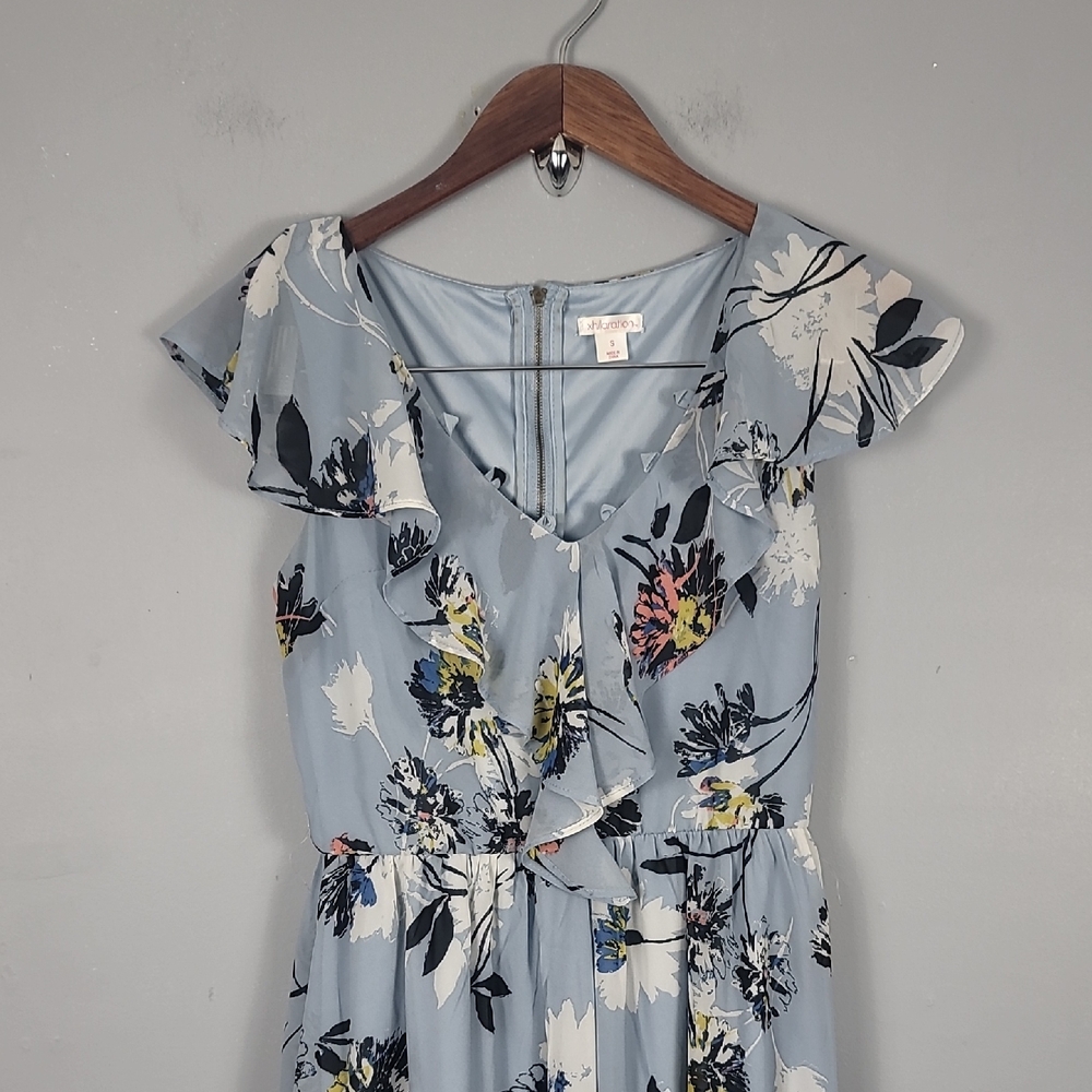 Xhilaration Blue Ruffled Wrap Sundress